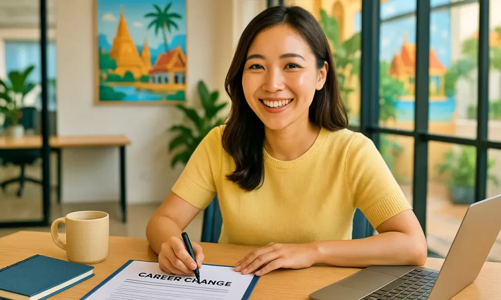 転職エージェントが面談をしている様子