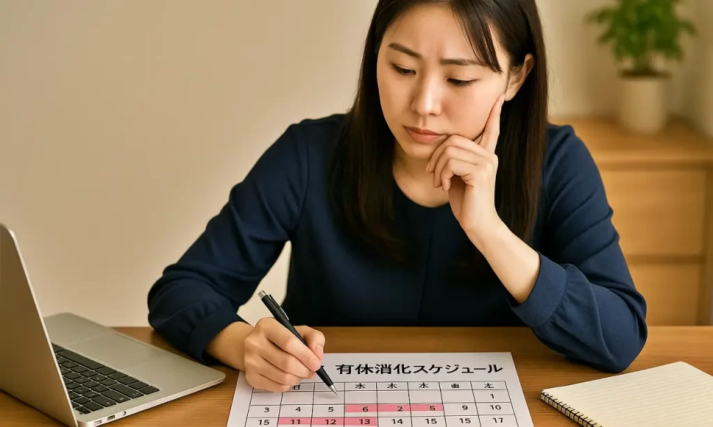 有休消化スケジュールを考えている女性