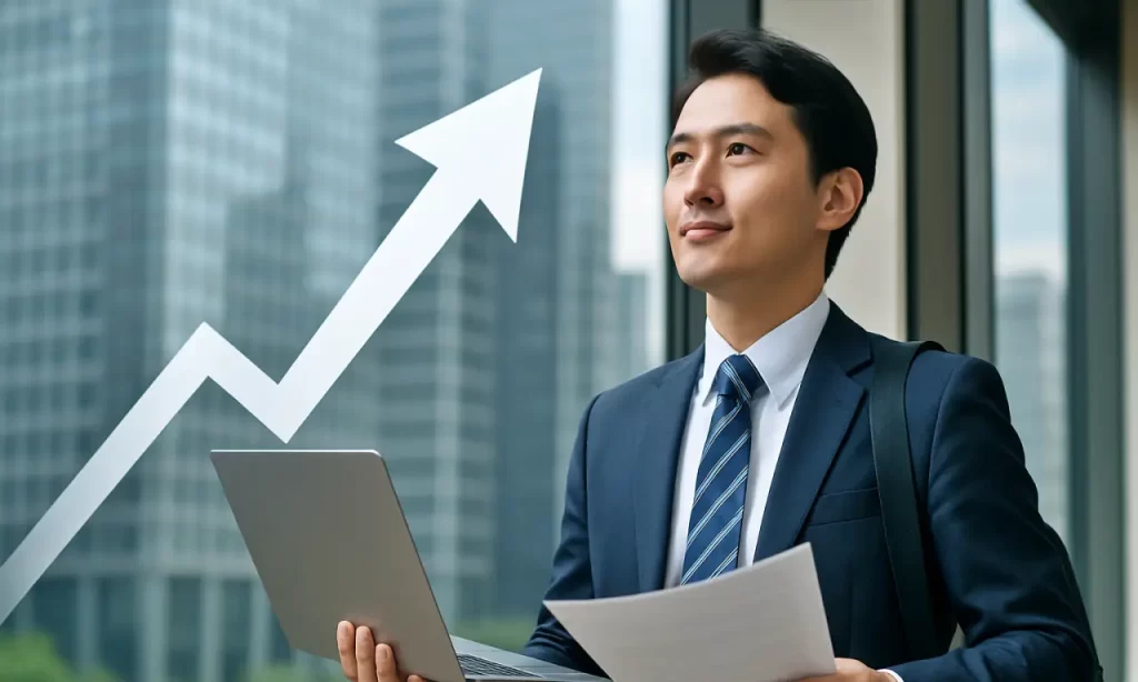 転職によりキャリアアップを目指す若手公務員男性