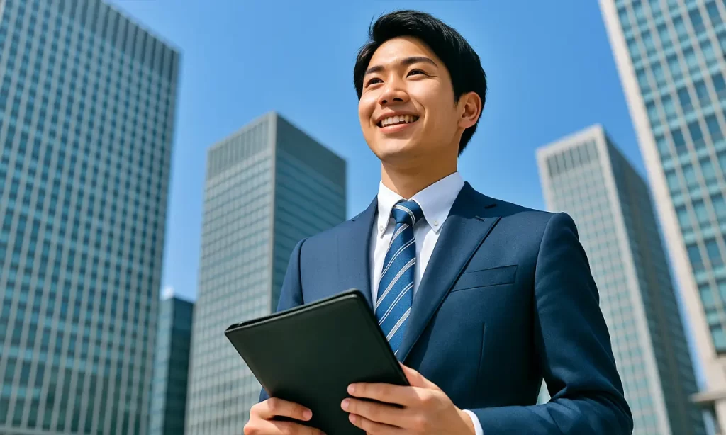 転職活動をしている若手公務員男性