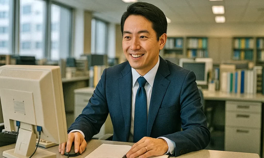 やる気に満ちた公務員男性