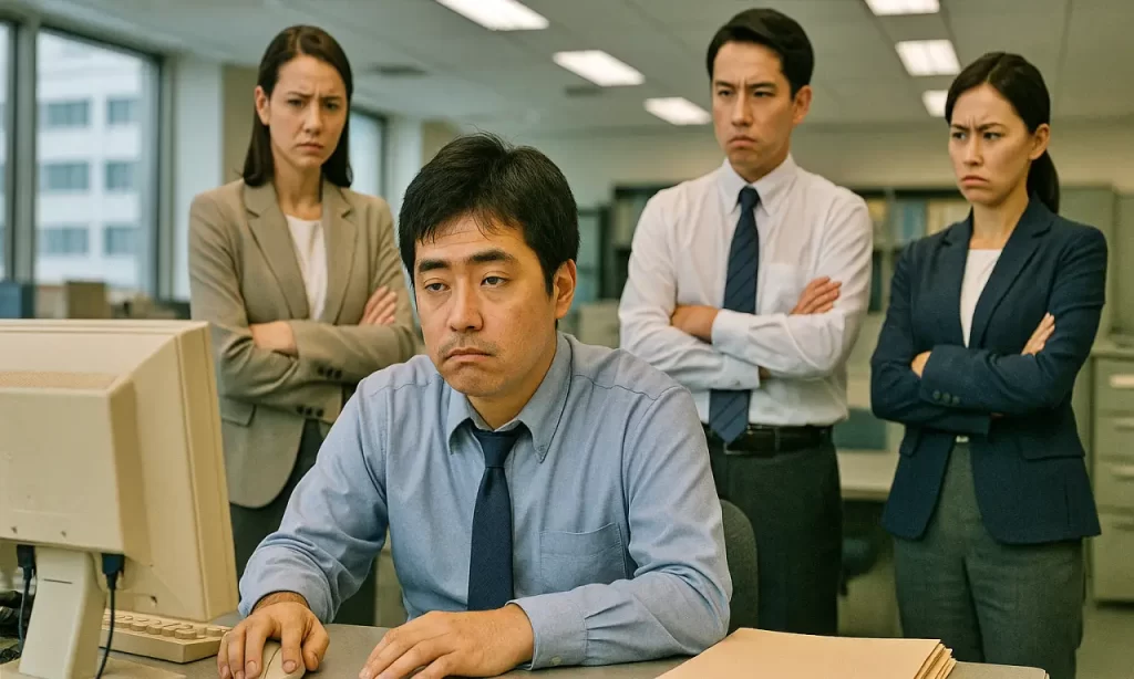 やる気が出ない公務員男性と、その男性に悪い印象を持つ同僚