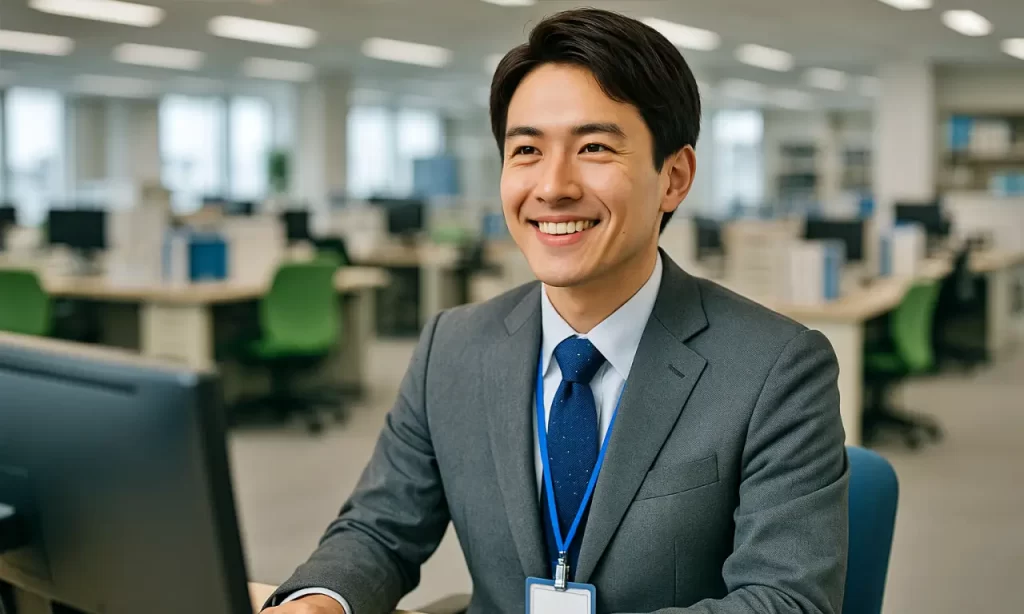 仕事へのモチベーションが高い公務員男性