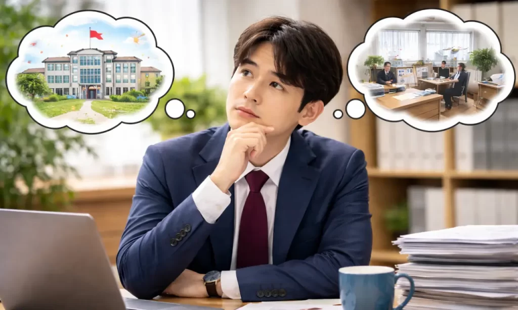 転職か現職か悩む男性公務員